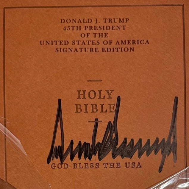Donald Trump Signed Bible 45th/47th President Signature Edition JSA COA and full letter of authenticity
